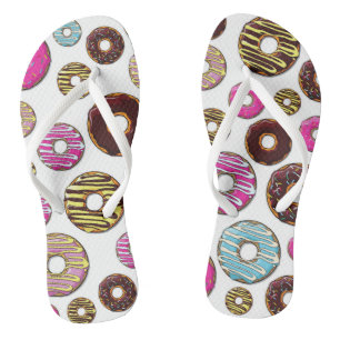 Pattern Of Doughnuts, Colourful Doughnuts, Sprinkl Flip Flops