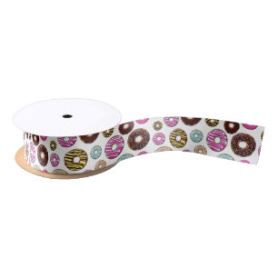 Pattern Of Doughnuts, Colourful Doughnuts, Sprinkl Satin Ribbon