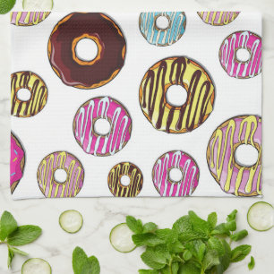 Pattern Of Doughnuts, Colourful Doughnuts, Sprinkl Tea Towel