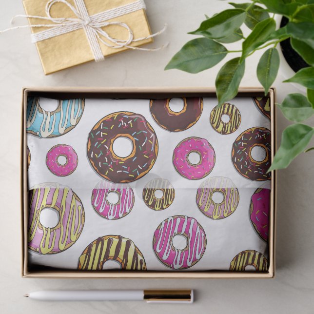 Pattern Of Doughnuts, Colourful Doughnuts, Sprinkl Tissue Paper (Gift)