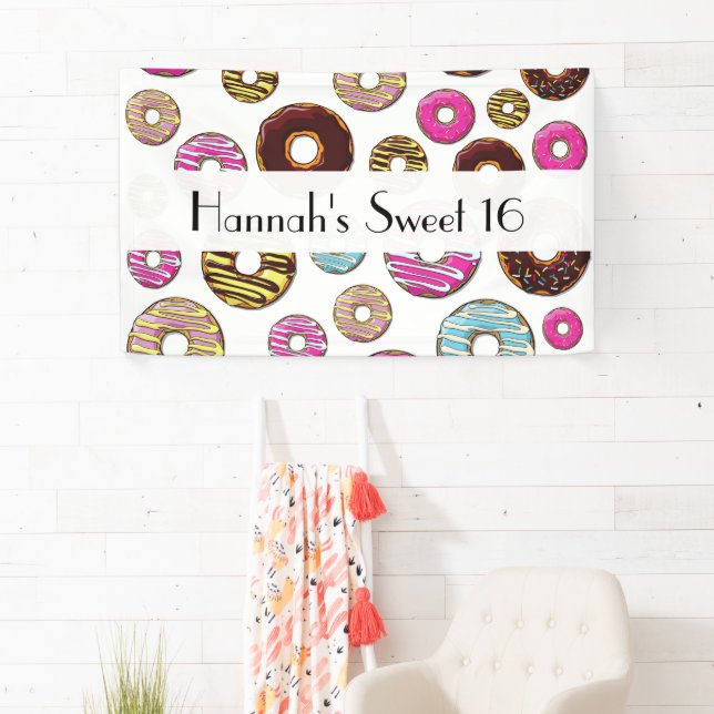 Pattern Of Doughnuts, Colourful Doughnuts, Sweet 1 Banner (Insitu)