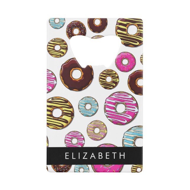 Pattern Of Doughnuts, Colourful Doughnuts, Your Na (Front)