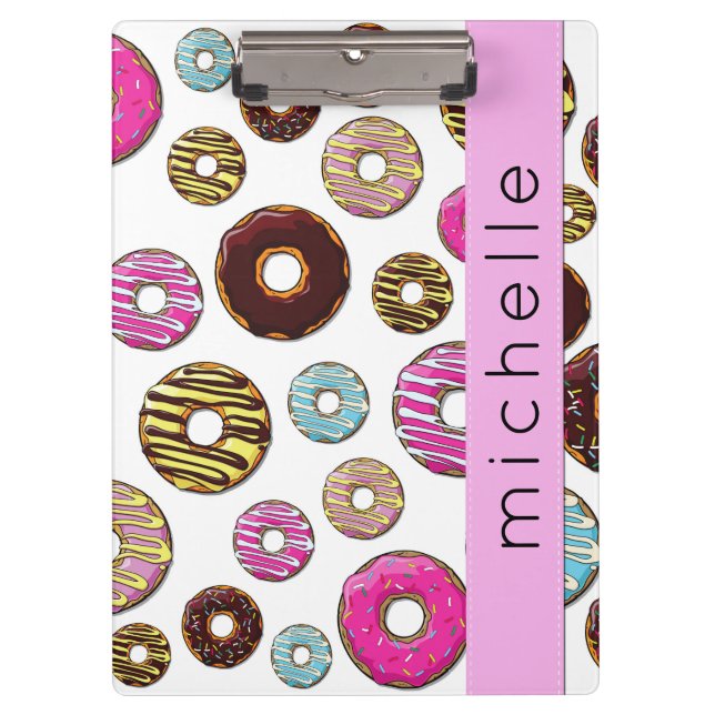 Pattern Of Doughnuts, Colourful Doughnuts, Your Na Clipboard (Front)