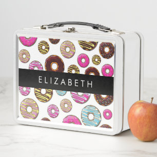 Pattern Of Doughnuts, Colourful Doughnuts, Your Na Metal Lunch Box