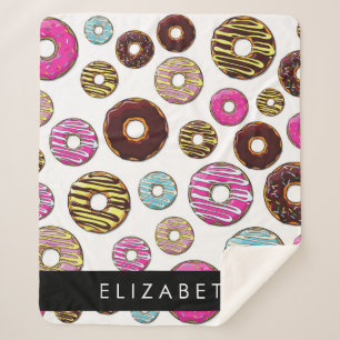 Pattern Of Doughnuts, Colourful Doughnuts, Your Na Sherpa Blanket