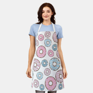Pattern Of Doughnuts, Pink Doughnuts, Blue Doughnu Apron