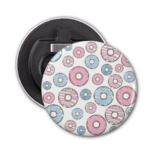 Pattern Of Doughnuts, Pink Doughnuts, Blue Doughnu Bottle Opener