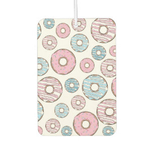 Pattern Of Doughnuts, Pink Doughnuts, Blue Doughnu Car Air Freshener
