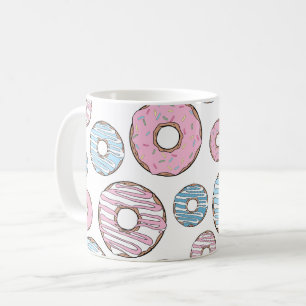 Pattern Of Doughnuts, Pink Doughnuts, Blue Doughnu Coffee Mug