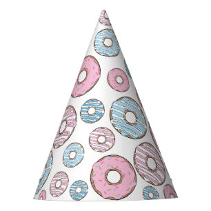 Pattern Of Doughnuts, Pink Doughnuts, Blue Doughnu Party Hat