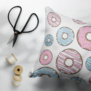 Pattern Of Doughnuts, Pink Doughnuts, Blue Doughnu Pillowcase