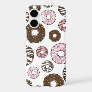 Pattern Of Doughnuts, Pink Doughnuts, Brown Doughn