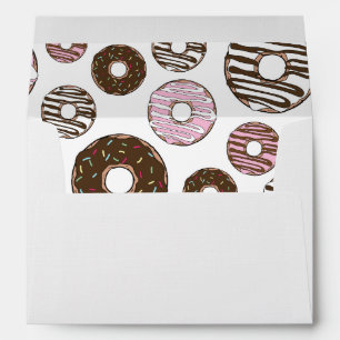 Pattern Of Doughnuts, Pink Doughnuts, Brown Doughn Envelope