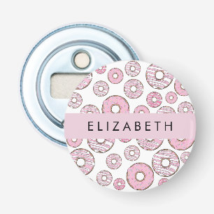 Pattern Of Doughnuts, Pink Doughnuts, Icing, Your Bottle Opener
