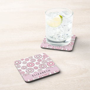 Pattern Of Doughnuts, Pink Doughnuts, Icing, Your Coaster