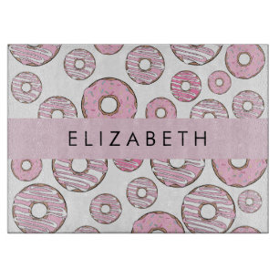 Pattern Of Doughnuts, Pink Doughnuts, Icing, Your Cutting Board