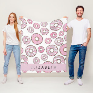 Pattern Of Doughnuts, Pink Doughnuts, Icing, Your Fleece Blanket