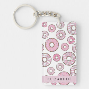 Pattern Of Doughnuts, Pink Doughnuts, Icing, Your  Key Ring