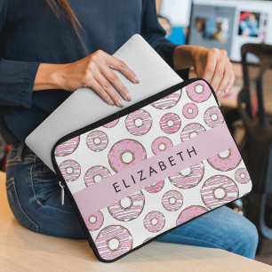 Pattern Of Doughnuts, Pink Doughnuts, Icing, Your Laptop Sleeve