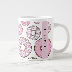 Pattern Of Doughnuts, Pink Doughnuts, Icing, Your Large Coffee Mug