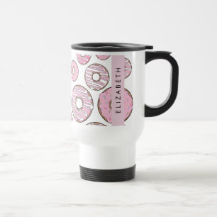 Pattern Of Doughnuts, Pink Doughnuts, Icing, Your Travel Mug