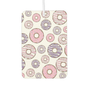 Pattern Of Doughnuts, Pink Doughnuts, Purple Dough Car Air Freshener