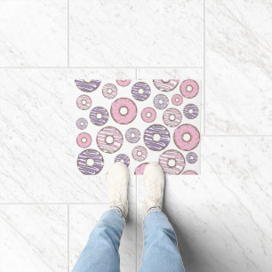 Pattern Of Doughnuts, Pink Doughnuts, Purple Dough Doormat