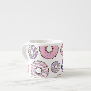 Pattern Of Doughnuts, Pink Doughnuts, Purple Dough Espresso Cup