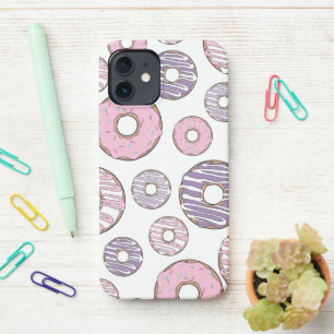 Pattern Of Doughnuts, Pink Doughnuts, Purple Dough iPhone 12 Case