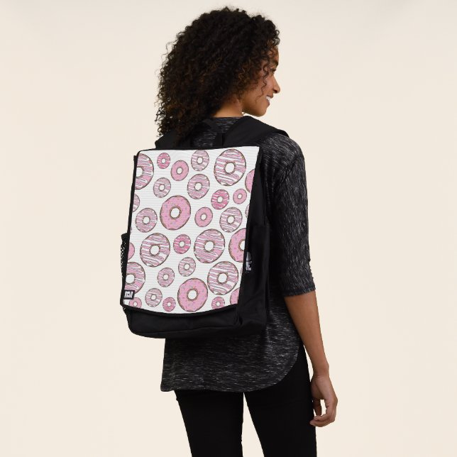 Pattern Of Doughnuts, Pink Doughnuts, Sprinkles Backpack (Worn)