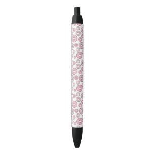 Pattern Of Doughnuts, Pink Doughnuts, Sprinkles Black Ink Pen