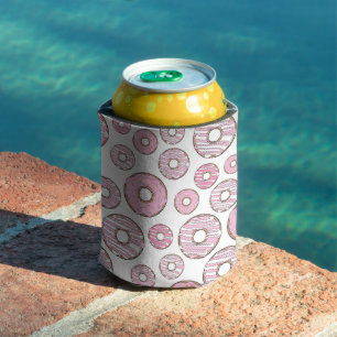 Pattern Of Doughnuts, Pink Doughnuts, Sprinkles Can Cooler