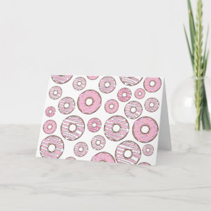 Pattern Of Doughnuts, Pink Doughnuts, Sprinkles Card