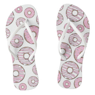 Pattern Of Doughnuts, Pink Doughnuts, Sprinkles Flip Flops