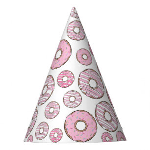 Pattern Of Doughnuts, Pink Doughnuts, Sprinkles Party Hat