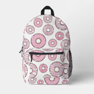 Pattern Of Doughnuts, Pink Doughnuts, Sprinkles Printed Backpack