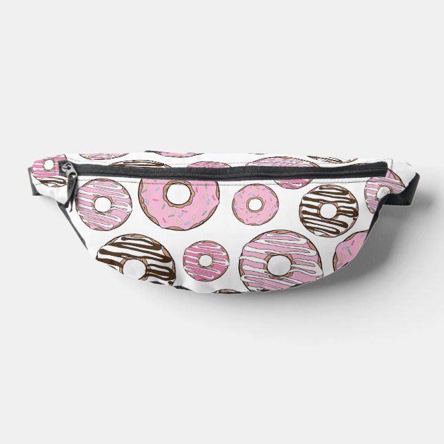Pattern Of Doughnuts, Pink Doughnuts, White Doughn Bum Bags (Lay Down)
