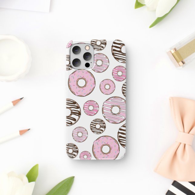 Pattern Of Doughnuts, Pink Doughnuts, White Doughn Case-Mate iPhone Case (Creator Uploaded)