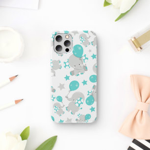 Pattern Of Elephants, Cute Elephants - Blue Grey