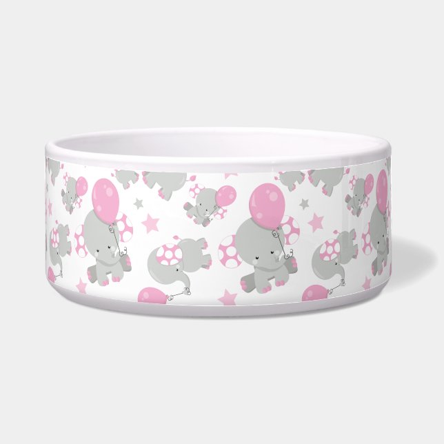 Pattern Of Elephants, Cute Elephants - Pink Grey (Front)