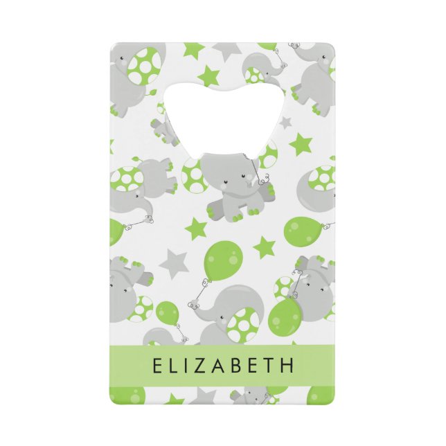 Pattern Of Elephants, Cute Elephants, Your Name (Front)
