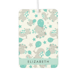 Pattern Of Elephants, Cute Elephants, Your Name Car Air Freshener