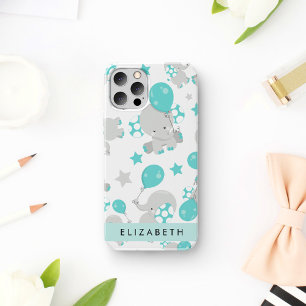 Pattern Of Elephants, Cute Elephants, Your Name iPhone 16 Case