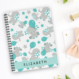 Pattern Of Elephants, Cute Elephants, Your Name Planner