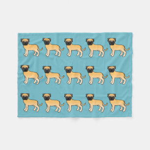Pattern Of Fawn Bullmastiff Dogs Fleece Blanket