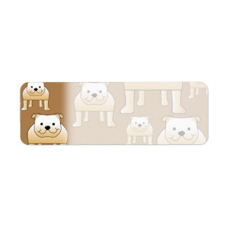 Pattern of Fawn English Bulldogs on Brown.