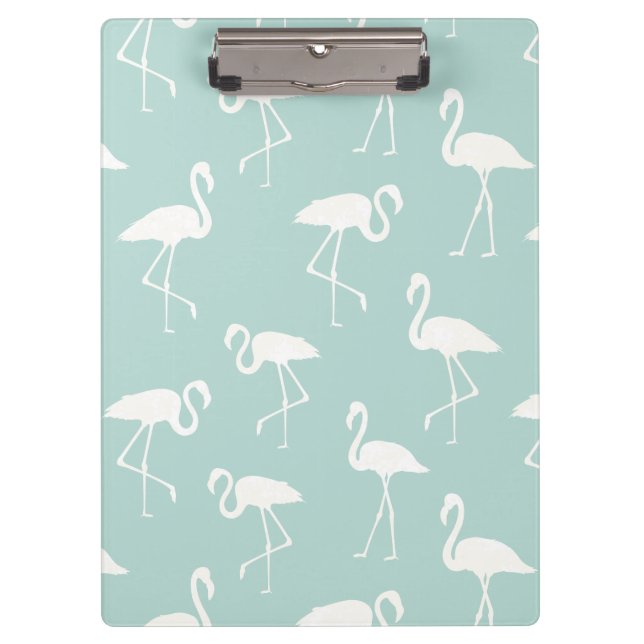 Pattern Of Flamingos, Flamingo Pattern, Blue Clipboard (Front)