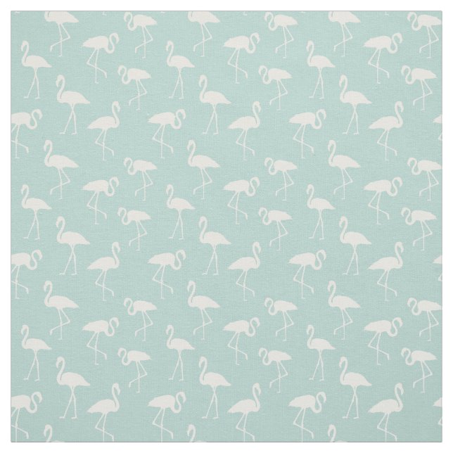 Pattern Of Flamingos, Flamingo Pattern, Blue Fabric (Swatch)