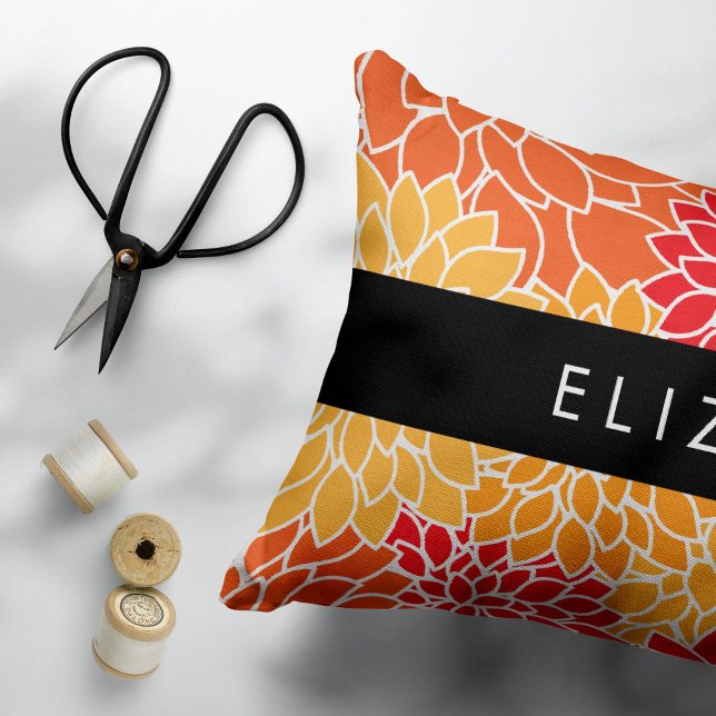 Pattern Of Flowers, Orange Dahlia, Your Name Pillowcase (Creator Uploaded)