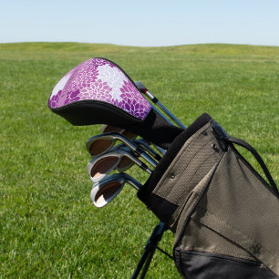 Pattern Of Flowers, Purple Dahlia, Your Name Golf Head Cover